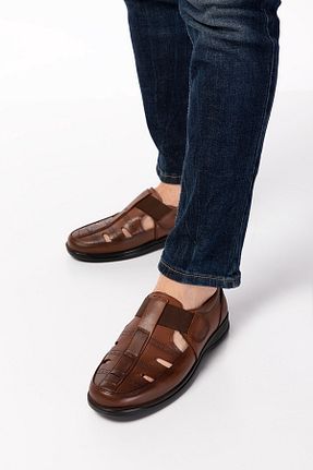 کفش کژوال قهوه ای مردانه چرم خالص maximoda - کد 703447675