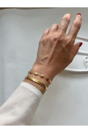 دستبند جواهر طلائی زنانه روکش طلا کد 702511158