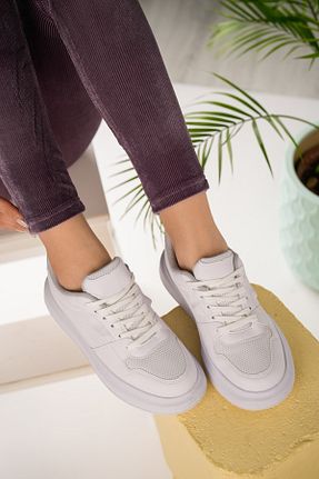 کفش اسنیکر سفید زنانه بند دار Aleza Shoes - کد 697871927