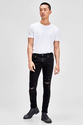 شلوار جین مشکی مردانه پاچه تنگ Jack & Jones - کد 1960548