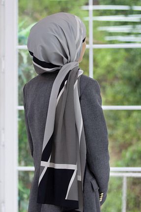شال طوسی زنانه Medine İpeği Vissona - کد 704306738
