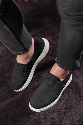 کفش کژوال مشکی مردانه چرم طبیعی پاشنه کوتاه ( 4 - 1 cm ) پاشنه ساده کد 100202107