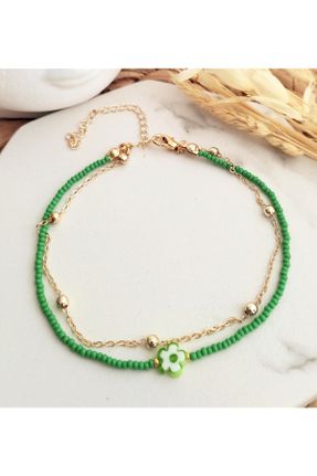 خلخال جواهری سبز زنانه پوشش لاکی کد 704291394
