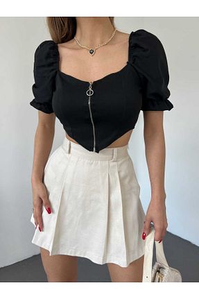 بلوز مشکی زنانه ساده tomıross - کد 704380493