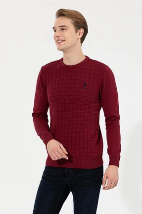 پلیور زرشکی مردانه هندسی U.S. Polo Assn. - کد 704555725