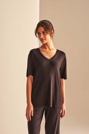 تیشرت مشکی زنانه رگولار Hays - کد 705239277