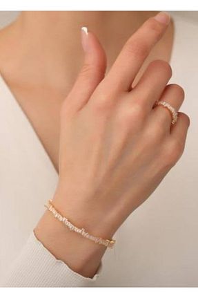 دستبند استیل (فولاد) طلائی زنانه استیل (فولاد) Fiore - کد 704667929