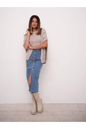 دامن آبی زنانه جین SHEVEGA - کد 705972292