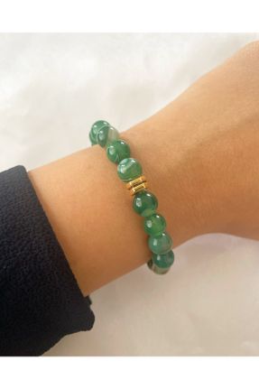 دستبند جواهر سبز زنانه سنگ طبیعی کد 705633669