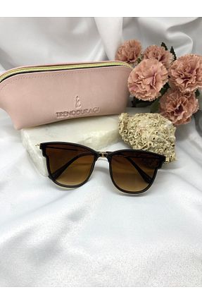 عینک آفتابی قهوه ای زنانه UV400 Di Caprio - کد 705662465