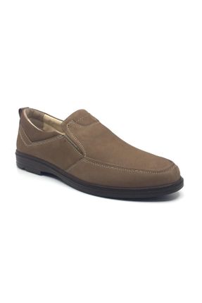 کفش کژوال قهوه ای مردانه چرم طبیعی پاشنه کوتاه ( 4 - 1 cm ) پاشنه نازک کد 705585593
