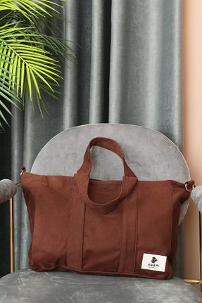 کیف دوشی قهوه ای زنانه پنبه پلی استر AGAPI - کد 704637238