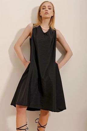 لباس مشکی زنانه بافتنی Trend Alaçatı Stili - کد 704795836