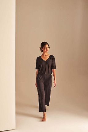 تیشرت مشکی زنانه رگولار Hays - کد 705239277