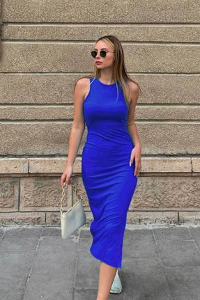 لباس آبی زنانه بافت بافتنی قلمی کد 706529177