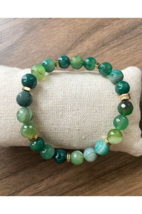 دستبند جواهر سبز زنانه سنگ طبیعی کد 706622914