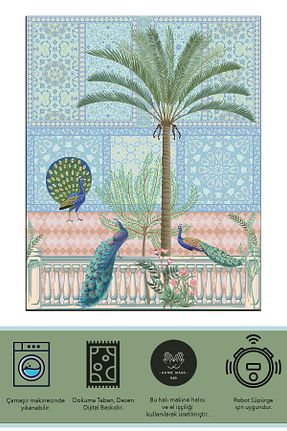 فرش رنگی قابل شستشو Rugs Modern Halı - کد 706648422