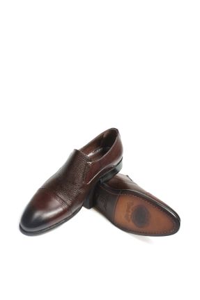 کفش کلاسیک قهوه ای مردانه چرم طبیعی پاشنه کوتاه ( 4 - 1 cm ) پاشنه ساده کد 707487462