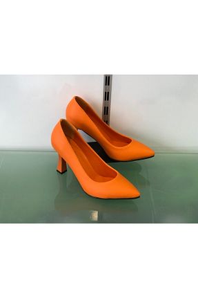 کفش استایلیتو نارنجی پاشنه نازک KAFKASLAR AYAKKABI - کد 706316108