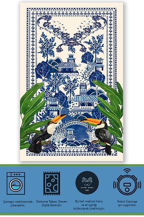 فرش رنگی قابل شستشو Rugs Modern Halı - کد 706623483