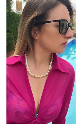 گردنبند جواهر سفید زنانه مروارید Kutcha Accessories - کد 363122406