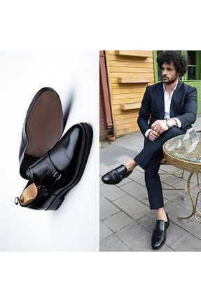 کفش کلاسیک مشکی مردانه چرم خالص İBAY - کد 46429777