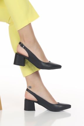 کفش پاشنه بلند کلاسیک مشکی زنانه چرم پاشنه ضخیم پاشنه کوتاه ( 4 - 1 cm ) کد 706204267