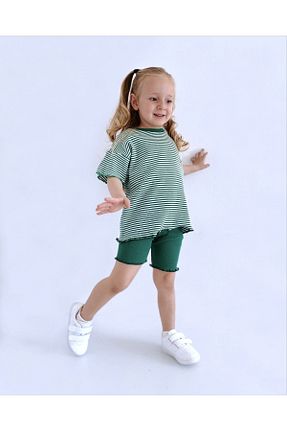 ست بالاتنه و پائین تنه سبز بچه گانه بافت le petit sole - کد 706286071