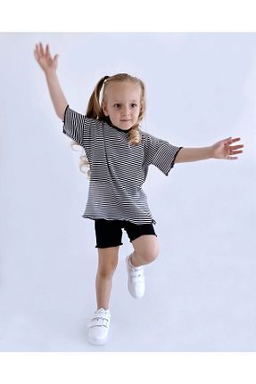 ست بالاتنه و پائین تنه مشکی بچه گانه بافت le petit sole - کد 706330528