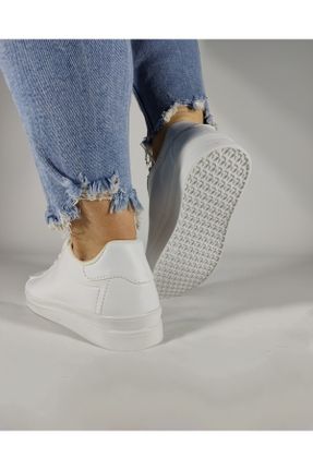 کفش اسنیکر سفید زنانه بند دار پلی اورتان کد 707271251