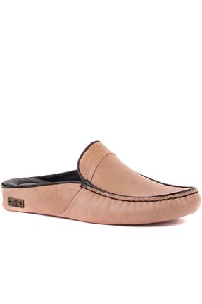 دمپائی خانگی بژ مردانه چرم خالص Sail Lakers - کد 461437598