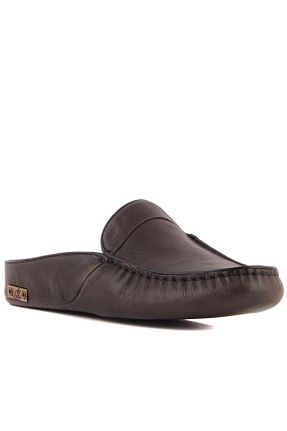 دمپائی خانگی طوسی مردانه چرم خالص Sail Lakers - کد 461420510