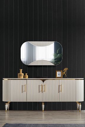 کنسول طوسی MDF Eymense - کد 704481823
