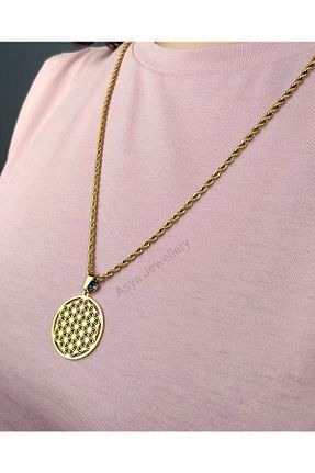 گردنبند استیل ( فولاد ) طلائی زنانه استیل ضد زنگ Asya Jewellery - کد 703773048