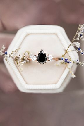 انگشتر جواهر مشکی زنانه زیرکن Eva Jewelry - کد 211319033