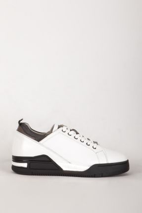 کفش کژوال سفید مردانه چرم طبیعی پاشنه کوتاه ( 4 - 1 cm ) پاشنه ساده کد 708205559