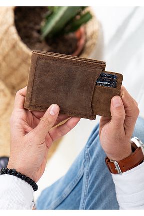 کیف پول قهوه ای مردانه ابعاد کوچک Niki Leather - کد 261120609