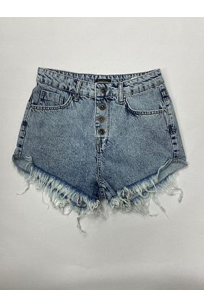 شلوارک و برمودا آبی زنانه فاق بلند CRC JEANS - کد 707371251