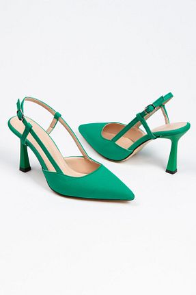 کفش پاشنه بلند کلاسیک سبز زنانه ساتن SUENO SHOES - کد 707492506
