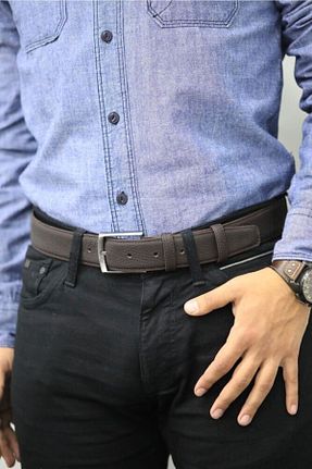 کمربند قهوه ای مردانه چرم خالص GUARD - کد 709488954