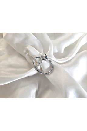 انگشتر جواهر زنانه روکش طلا TÜKKAN ACCESSORİES - کد 93622273