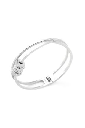 دستبند استیل سفید زنانه فولاد ( استیل ) کد 758188