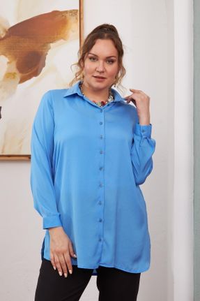 پیراهن آبی زنانه سایز بزرگ کد 708176919