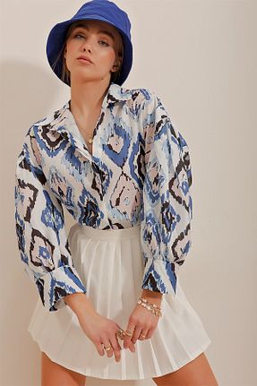 پیراهن سرمه ای زنانه کراپ Trend Alaçatı Stili - کد 708386781