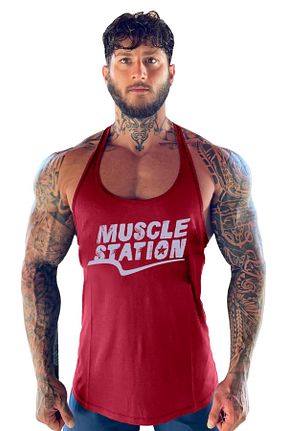 رکابی اسپرت قرمز مردانه بافت Muscle Station - کد 708079666