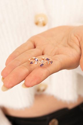 انگشتر جواهر بنفش زنانه زیرکن Eva Jewelry - کد 292094689