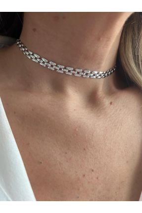 گردنبند جواهر زنانه روکش نقره کد 707684131