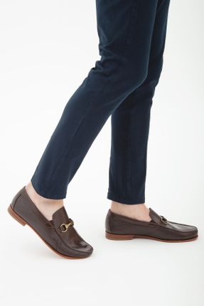 کفش کلاسیک قهوه ای مردانه چرم طبیعی پاشنه کوتاه ( 4 - 1 cm ) پاشنه ضخیم کد 314195187