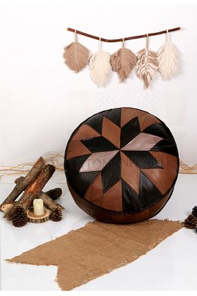پوف و نیمکت بژ 60 x 60 Ottoman Pouffe - کد 710425628