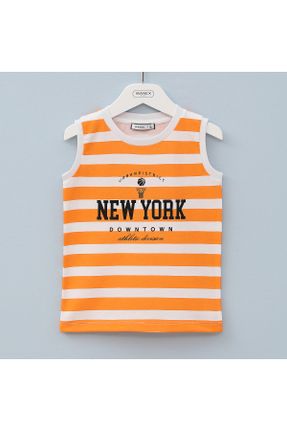 تی شرت نارنجی بچه گانه یقه گرد پنبه (نخی) کد 710883778